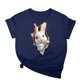thumbnail image 1 of Tops de Cuello Alto para las Mujeres Amante Impreso Camiseta Cuello Redondo Manga Corta, Poliéster Spandex, 1 of 7