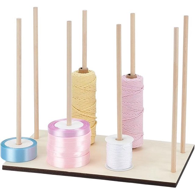 1 Juego de organizador de cintas de madera con soporte para carretes, organizador de cinta adhesiva y soporte para carretes de alambre.