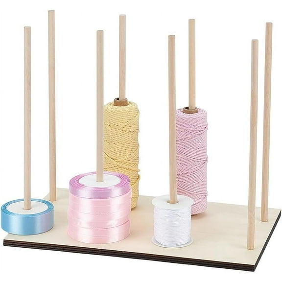 1 Set Wooden Ribbon Rack Storage Ribbon Organizer Spool Holders Tape Organizer Wire Spool Stand Holder