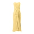thumbnail image 4 of Women's Strapless Solid Slim Irregular Hem Casual Dress - Sleeveless, Polyester, Spring/Autumn/Winter - Available in S-XXL Sizes, 4 of 6