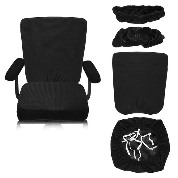 Office Chair Covers, 38-55cm Stretchable Computer Chair Slipcover, Black