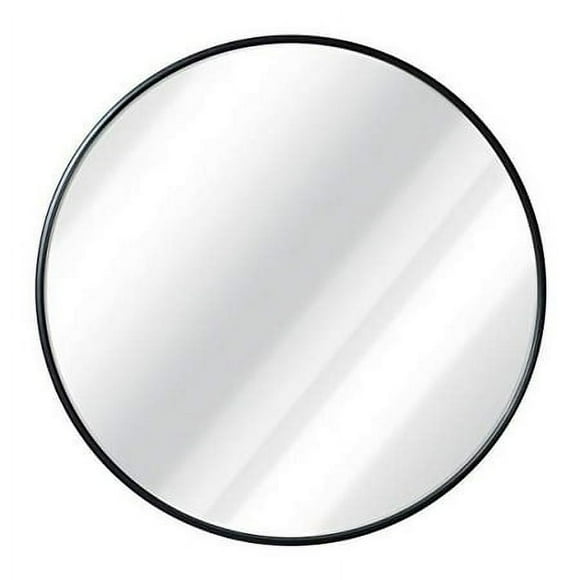 Black Round Wall Mirror - 24 Inch Large Round Mirror, Rustic Accent Mirror For Bathroom, Entry, Dining Room, & Living Room. Metal Black Round Mirror For Wall, Vanity Mirror Large Circle Wall