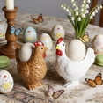 thumbnail image 2 of Yrmaups 1Pcs Easter Ceramic Egg Holder, Chicken Shape Egg Cups for Soft Boiled Eggs, Cute Farmhouse Egg Stand for Tabletop Decor, Holiday Kitchen Ornament, 2 of 9