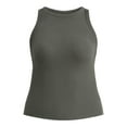 thumbnail image 3 of Time and Tru Women's High Neck Ribbed Tank Top, Sizes XS-XXXL, 3 of 5