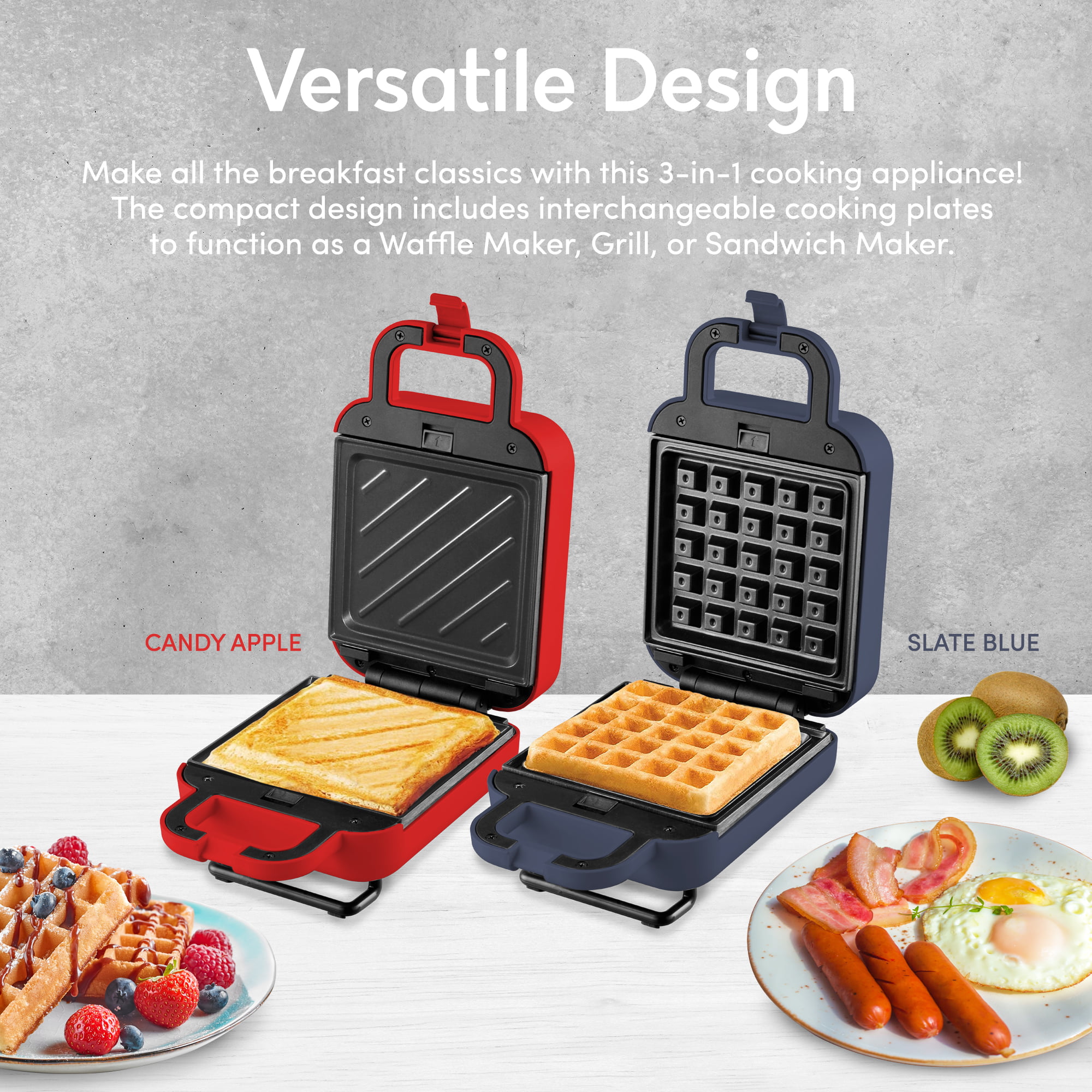 3-in-1 multi-purpose breakfast maker, waffle maker – cornrush