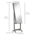 thumbnail image 2 of Mirror Jewelry Cabinet Armoire, Lockable Jewelry Organizer with Full-Length Mirror, 3 Angle Adjustable, Grey, 2 of 7