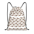 thumbnail image 1 of Disketp Dachshund Dog Puppy Print Drawstring Backpack Drawstring Gym Bags Draw String Bags for Sports, Gym, Travel, Swimming, Beach-Small, 1 of 6