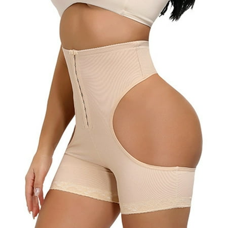 

Homgro Women s Butt Lifter High Waist Girdle Tummy Control Shapewear Waist Trainer Slimming Booty Lifting Buttless Panties Underwear Firm Compression Nude 12