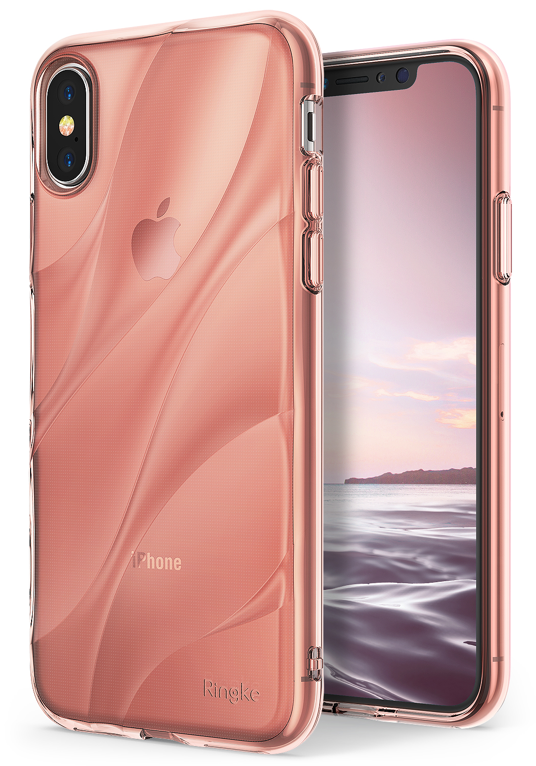 Ringke Flow Case Compatible with iPhone X, Minimalist Wavy Textured