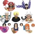 thumbnail image 2 of X0356 X0355Gol D Roger Serie de anime japonés Dibujos animados Bloques de construcción Mini figuras Cabezas Juguetes para niños One Piece Luffy Zoro, 2 of 5
