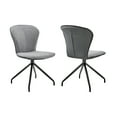 thumbnail image 2 of Petrie Dining Room Accent Chair in Grey Fabric and Black Finish - Set of 2, 2 of 7