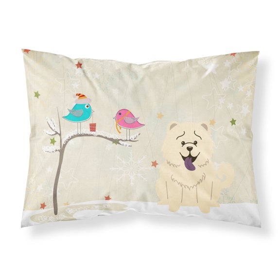 Christmas Presents between Friends Chow Chow - White Fabric Standard Pillowcase