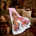 thumbnail image 3 of Whimsical Teddy Bear Christmas Cabin Shop Pink, Festive Holiday Scene, Warm Flannel Blanket for Cabin and Lodge with Detailed Artwork, Art Lovers Christmas Gift, Festive Home Decor, 3 of 9