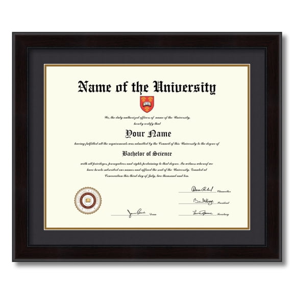 ArtToFrames 16x20" Diploma Frame - Framed in Mahogany and Burgundy with Black and Gold Mats, Comes with Regular Glass and Easy-to-Hang for Wall Hanging (Diploma-4211-16x20)