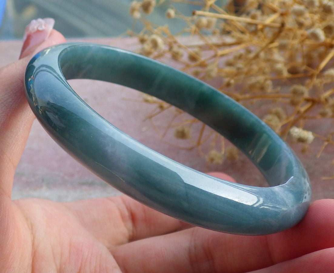 Icy Green Natural A JADE Jadeite Bangle Bracelet 60 mm 682124 TN