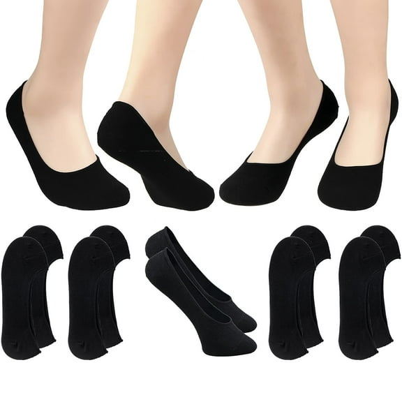5-Pack No Show Socks for Women Size 6-9 Ankle Invisible Non-slip Athletic Socks