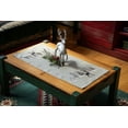 thumbnail image 2 of Embroidered Christmas Reindeer Scene on Light Grey Rectangle Table Runner (16" x 33" / 67"), 2 of 4
