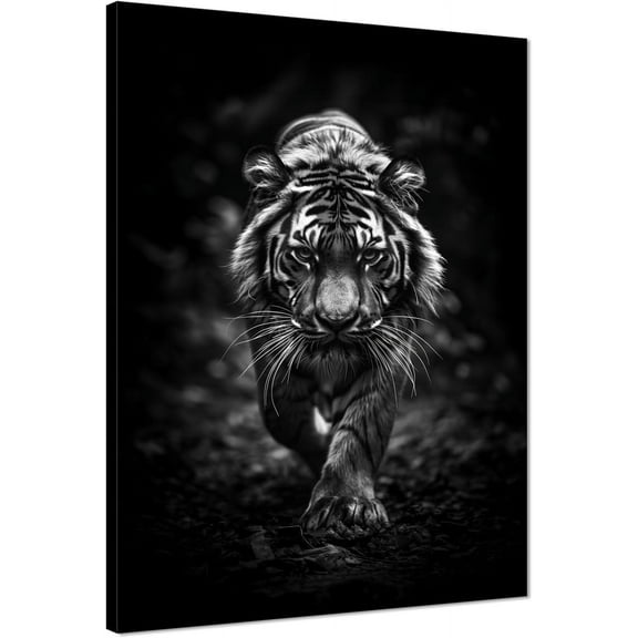 Aaheei Tiger Wall Art Modern Black and White Animals Posters Wall Decor Wild Animal Tiger Pictures Canvas Prints Art Living Room Bedroom Kitchen Home Office Decor Ready to Hang