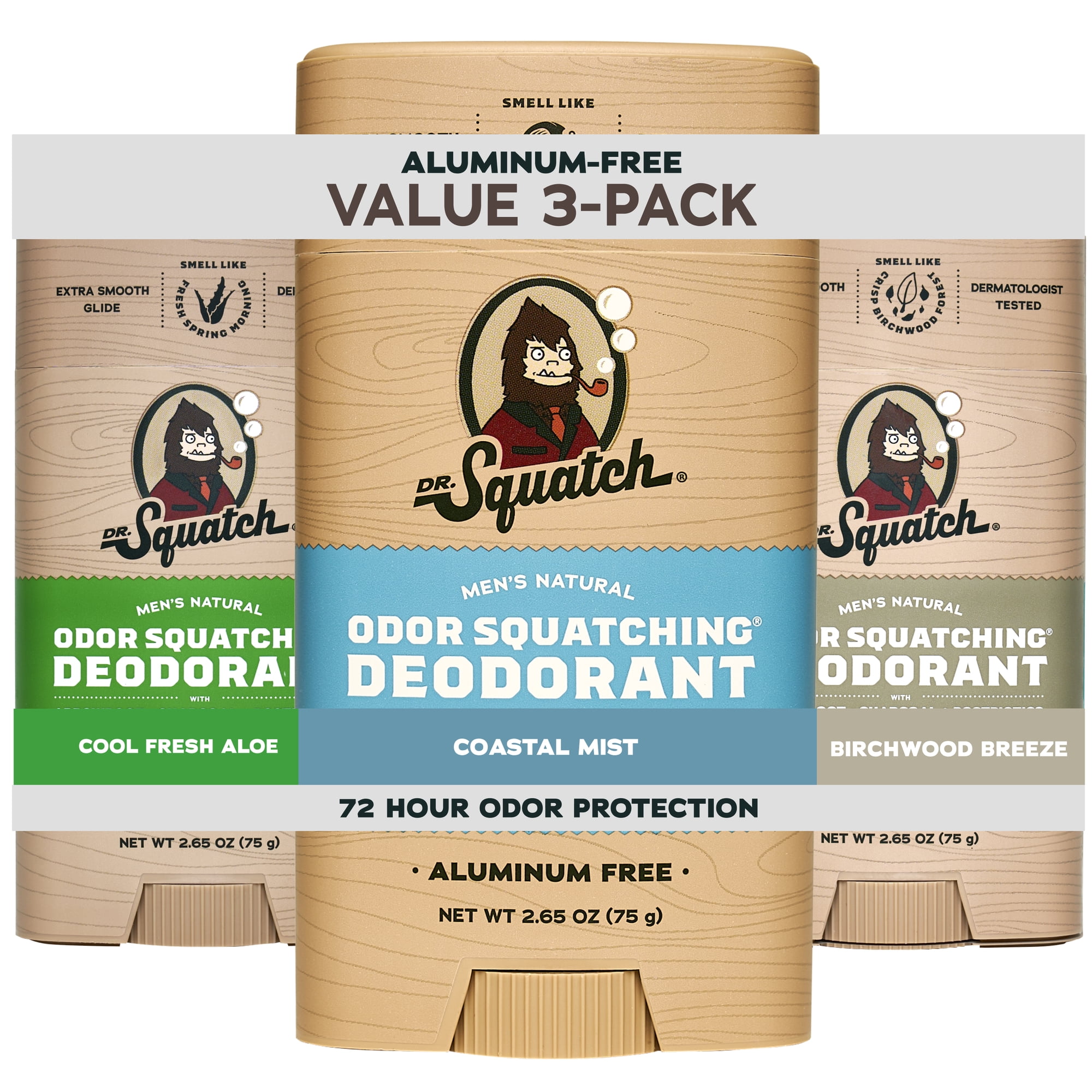 Dr. Squatch Mens Aluminum Free Deodorant Set, Natural Deodorant