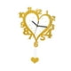 thumbnail image 5 of Reloj de pared con números arábigos, moderno, acrílico, movimiento silencioso, forma de corazón Oro, 5 of 9
