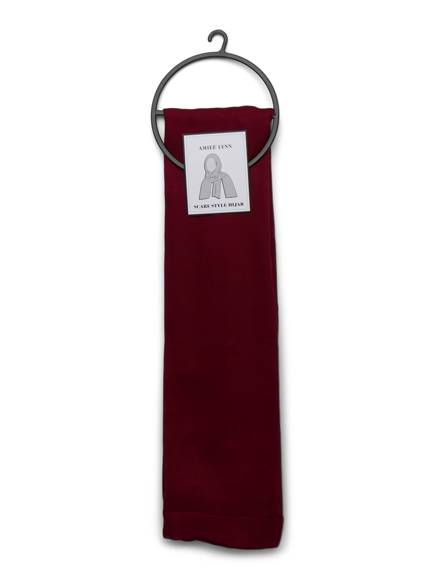 Women's Viscose Woven Flat Hijab, One Size, Garnet