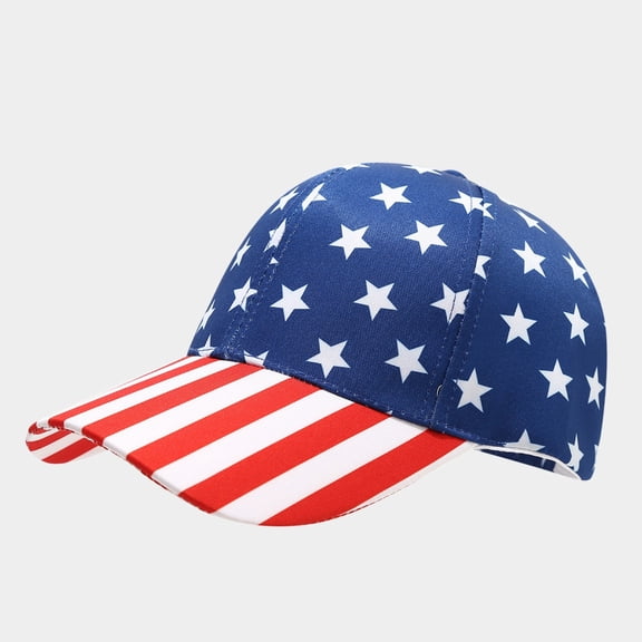 American Flag Pattern Baseball Cap Adjustable Sun Protection Hat for 4th of July Outdoor Events