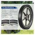 thumbnail image 3 of 14 x 1.75" Spoked Plastic Wheel with Tire Replacement for Mower, Wheelbarrow, Trimmer, Push Mower, Pressure Washer, 1.75" Offset Hub Length,1/2" inside Bearing, 2 Pack, 3 of 7