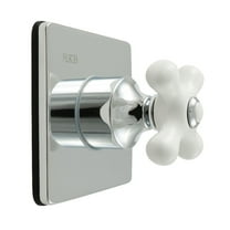 Kingston Brass KS4041PX Restoration Single-Handle Six-Way Diverter Valve with Square Trim Kit, Polished Chrome