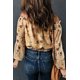 thumbnail image 1 of ABPHQTO Top corto floral con mangas acampanadas amarillas para mujer, 1 of 5