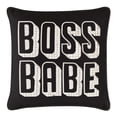 thumbnail image 4 of Sparkles Home Boss Babe Pillow, Pearls and Rhinestones on Velvet, Feather Insert Pink, 4 of 4