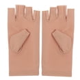 thumbnail image 1 of EeaseMX 1 par de guantes de medio dedo con protección solar, resistentes a los rayos UV y de secado rápido (beige, talla M), 1 of 7