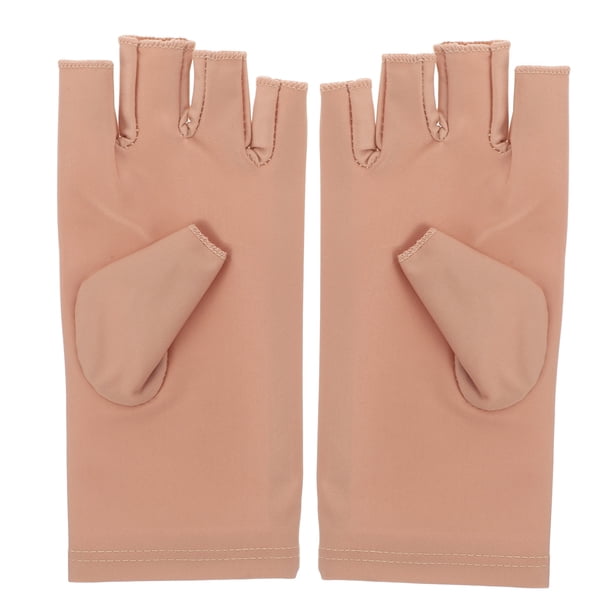 EeaseMX 1 par de guantes de medio dedo con protección solar, resistentes a los rayos UV y de secado rápido (beige, talla M)