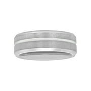 Men's Tungsten 8MM Grooved Comfort Fit Wedding Band by Brilliance Fine Jewelry - Mens Ring
