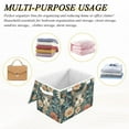 thumbnail image 6 of Yayeee Collapsible Cube Storage Bin with Lid Fabric Closet Decorative Basket with Handles, Flowers Cat, 6 of 7
