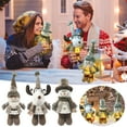 thumbnail image 1 of Light-Up Christmas Snowman Doll with Santa & Reindeer - Battery-Operated Holiday Decor for Home, Office & Party, 1 of 1