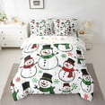 thumbnail image 2 of Manfei Cute Snowman Bedding Comforter Set 7 Pieces for Kids Boys Girls, Winter Snowflakes King Bedding Sets, Merry Xmas Christmas Bed Sheets, Luxury Bedroom Decor, 2 of 7