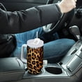 thumbnail image 6 of JSTEL Leopard Print Cheetah 40 oz Tumbler Stainless Steel Water Bottle Vacuum Insulated Cup with Straw Lid & Handle For Travel Car Cup Holder, 6 of 8