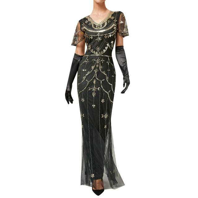 2025 Robes Vintage Habillées Flatteuses à Queue pour Femmes Robe Sans Manches Robe de Fête des Années 1920 Robe de Réception de Départ Robe de Soirée Légère Manche Courte Longue Ajustée Queue de Poisson