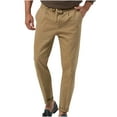 thumbnail image 1 of Birdeem Mens Pants Mens Fashion Drawstring Elastic Waist Solid Color Casual Length Pants, 1 of 1