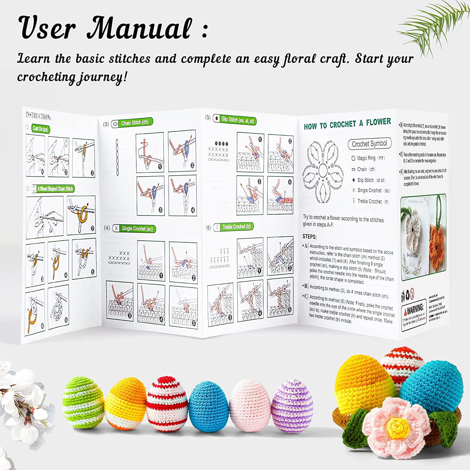 113 Piece Crochet with Yarn Set–1600 Yards Assorted Yarn 73PCS Crochet Accessories Set Including Ergonomic Hooks, Knitting Needles & More Ideal Beginner Kit