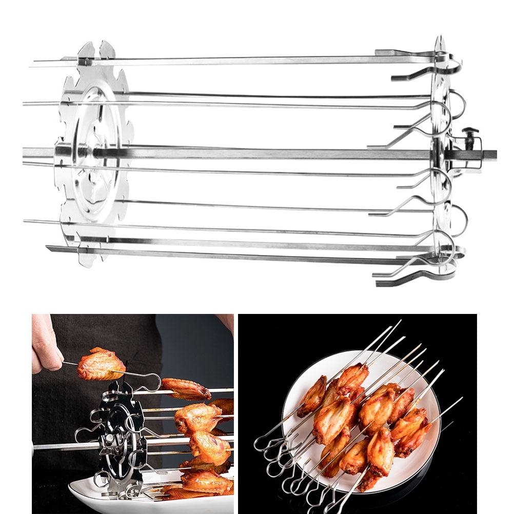 Brochette Verticale Amovible En Acier Inoxydable Pour Barbecue - Pour Shawarma, Poulet Rôti, Viandes à La Verticale - 4