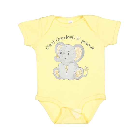 Inktastic Great Grandma's Lil' Peanut Polka Dot Elephant Boys or Girls Baby Bodysuit