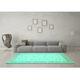 thumbnail image 3 of Ahgly Company Machine Washable Indoor Rectangle Persian Turquoise Blue Traditional Area Rugs, 5' x 8', 3 of 4