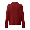 thumbnail image 4 of BKQCNKM Womens Sweaters Sweaters For Women Loose Long Sleeve Pull On High Neck Solid Color Women'S Cardigans Warm Pullover Sweater (Women) Wine S, 4 of 6