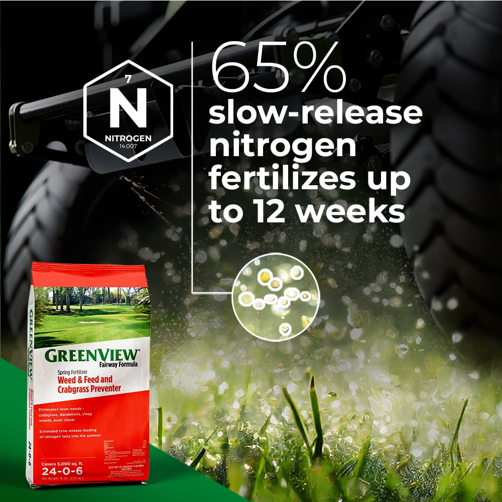 GreenView Fairway Formula Spring Fertilizer Weed & Feed + Crabgrass Preventer - 18 lbs Covers 5,000 Sq. ft