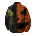 thumbnail image 5 of GrmtClth Autumn Mens Halloween Horror Pumpkin Collared Jacket Long Sleeve Snap Closure Loose Fit Spooky Season Casual Outerwear Earthy Yellow M, 5 of 6