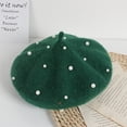 thumbnail image 2 of Aunavey Baby Girls Pearl Beret Hats Sweet Woolen Beanie Caps Spring Winter Party Accessories 2-6Y, 2 of 6