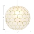 thumbnail image 2 of Creative Co-Op Capiz Honeycomb Globe Pendant Light, Capiz White Seashells with Antique Gold, 2 of 8