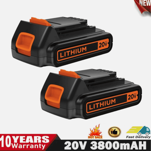 2pack 3.8Ah LBXR20 battery is suitable for Black   Decker 20V battery Max lithium battery BDL1805 LB20 LBX20 LST220 LBXR2020-OPE LBXR20B-2 LB2X4020 cordless tools