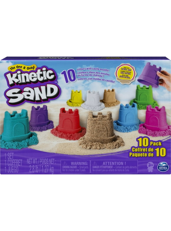 Kinetic Sand, Castle Containers 10-Color Pack Colored Sand Toys